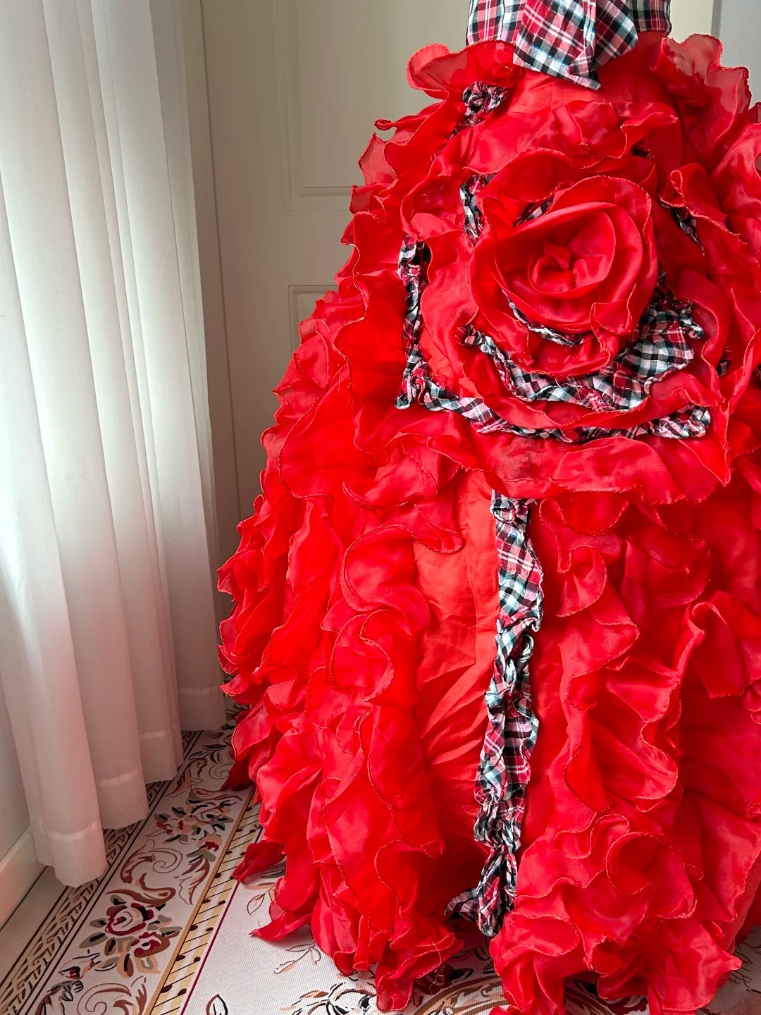 Sweet 16 Quinceanera Dress Ball Gown Strapless Lattice With Tiered Layers Birthday Party Gown RC0855