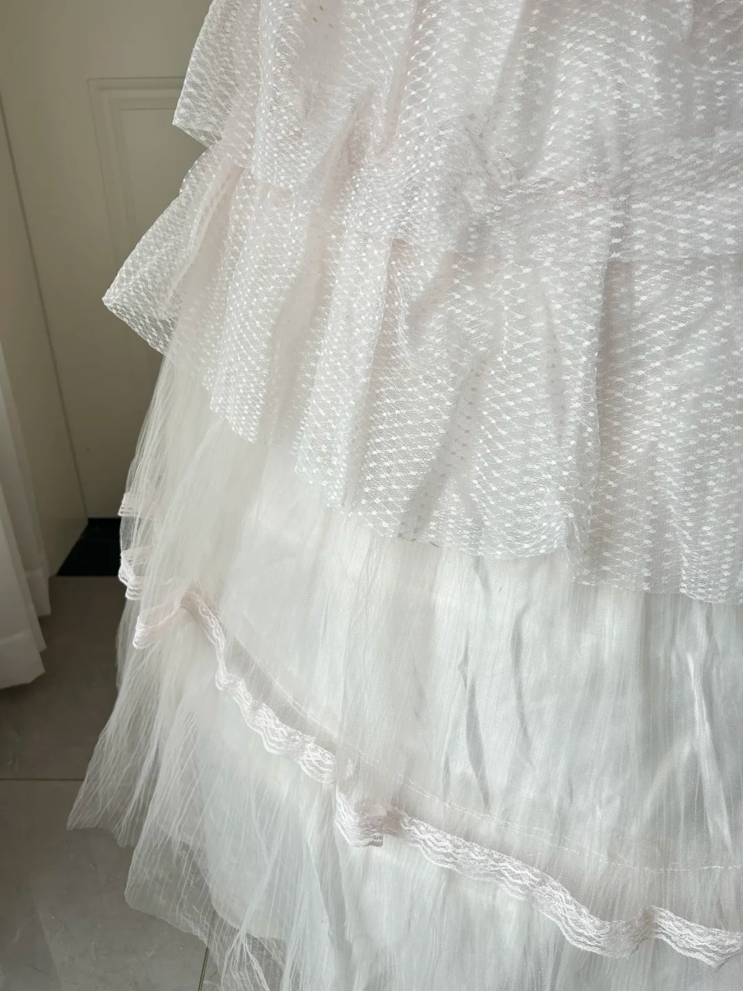 Sweet 16 Quinceanera Dress Ball Gown Strapless Light Pearl Pink With Ruffled Tiered Layers Birthday Party Gown RC0912