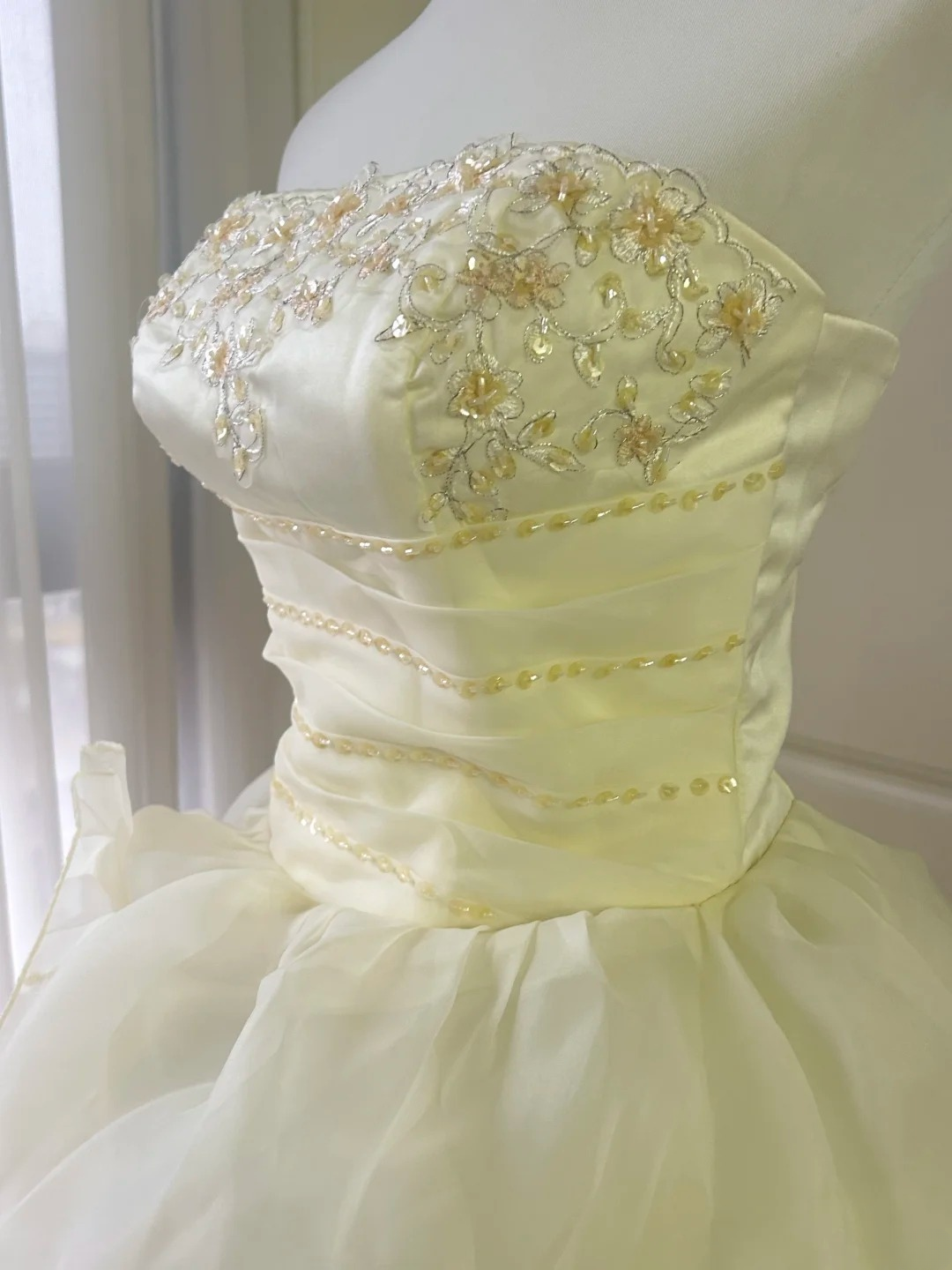 Sweet 16 Quinceanera Dress Ball Gown Strapless Light Daffodil With Tiered Layers 15 Birthday Party Gown RC0921