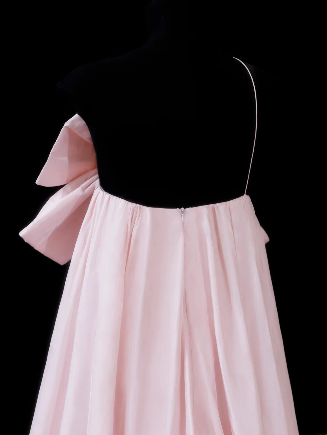 Elegant A line One Shoulder Pink Satin Long Formal Fancy Evening Dresses Dinner Outfits Classy Party Gowns AS599