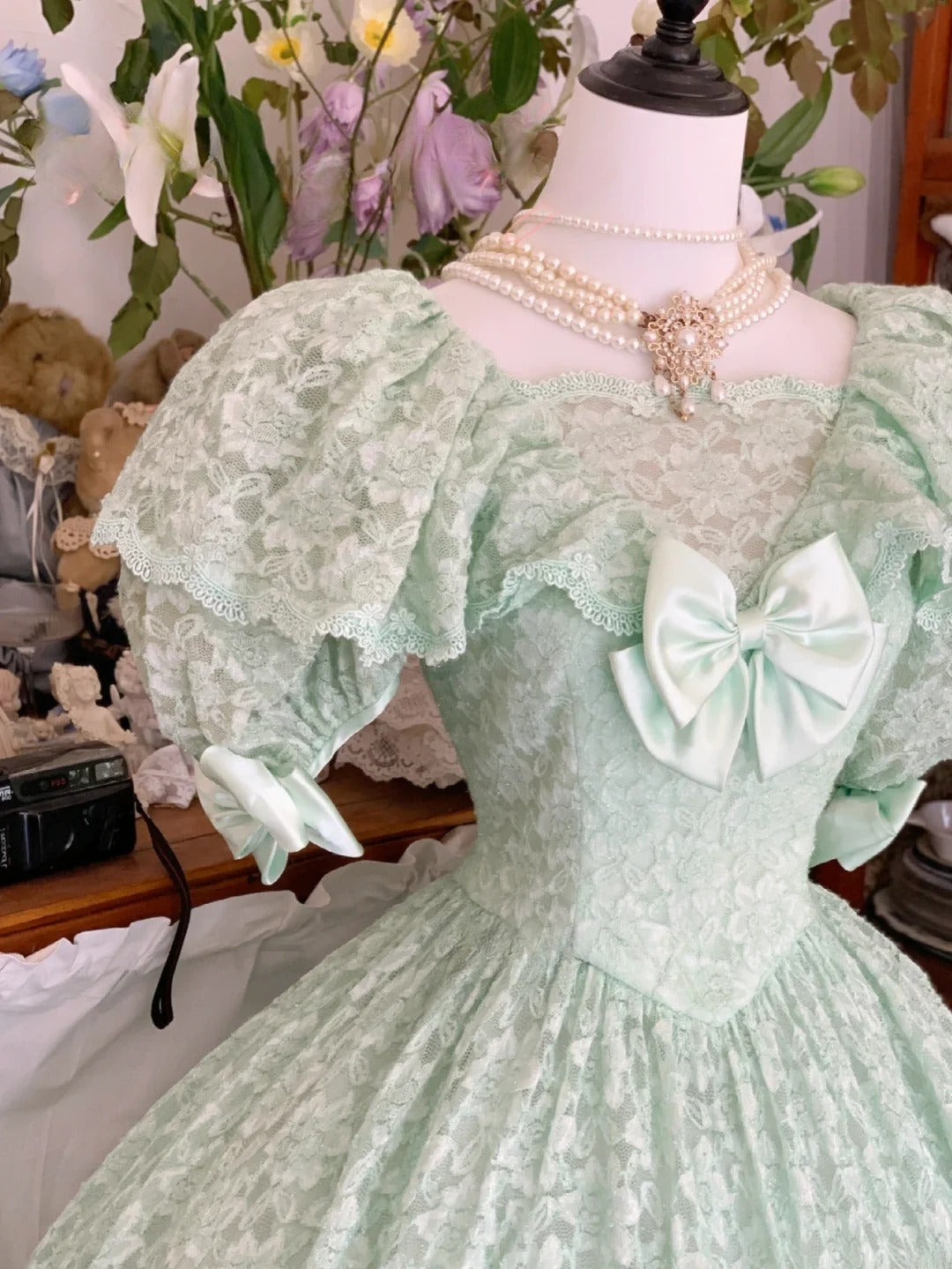 Sweet 16 Dress Ball Gown V Neck With Sleeves Lace Mint Green Vestido De 15 Sweet Sixteen Dress RB9614
