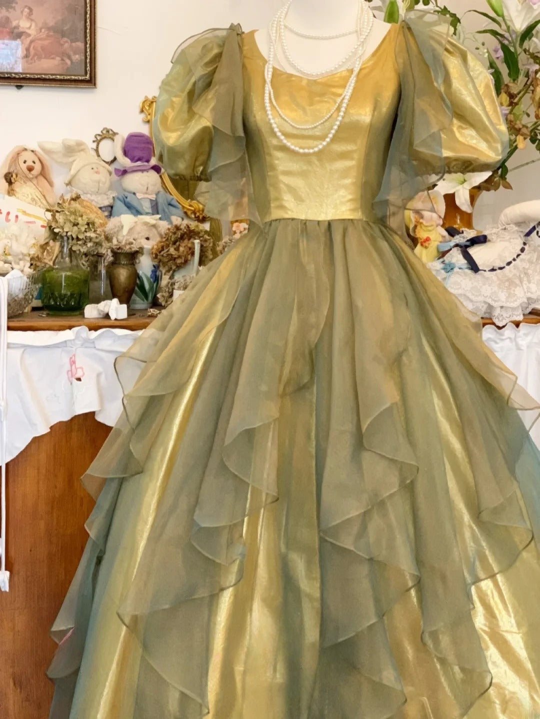 Sweet 16 Dress Ball Gown Olive Green Tulle With Sleeves Vestido De 15 Sweet Sixteen Dress RB9619
