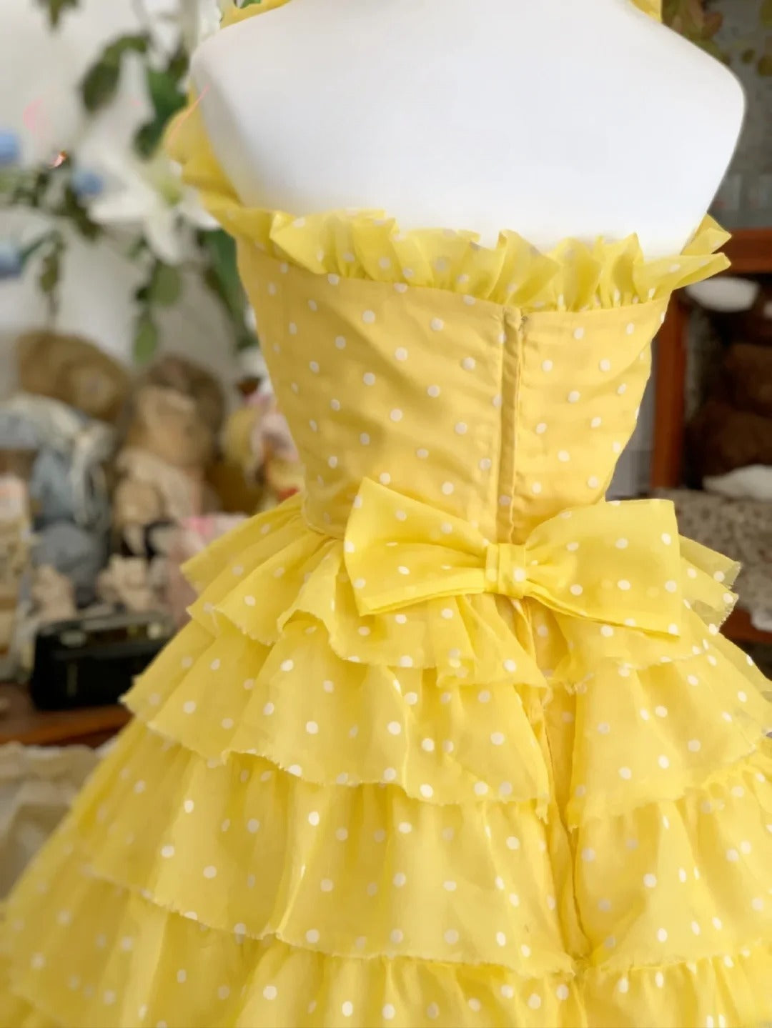 Sweet 16 Dress Ball Gown High Neck Yellow Tulle With Tiered Vestido De 15 Sweet Sixteen Dress RB9620