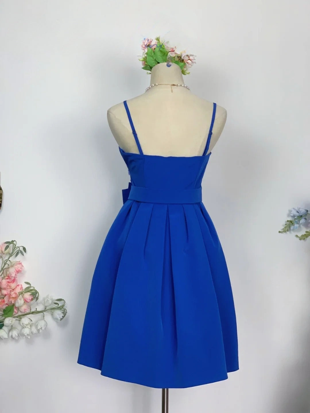 Simple Hoco Dress A Line Spaghetti Straps Royal Blue Homecoming Party Dresses RB9662