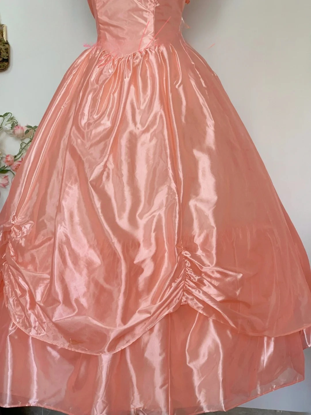 Simple Hoco Dress Ball Gown Square Neck Pink Tea Length Homecoming Party Dresses RB9665