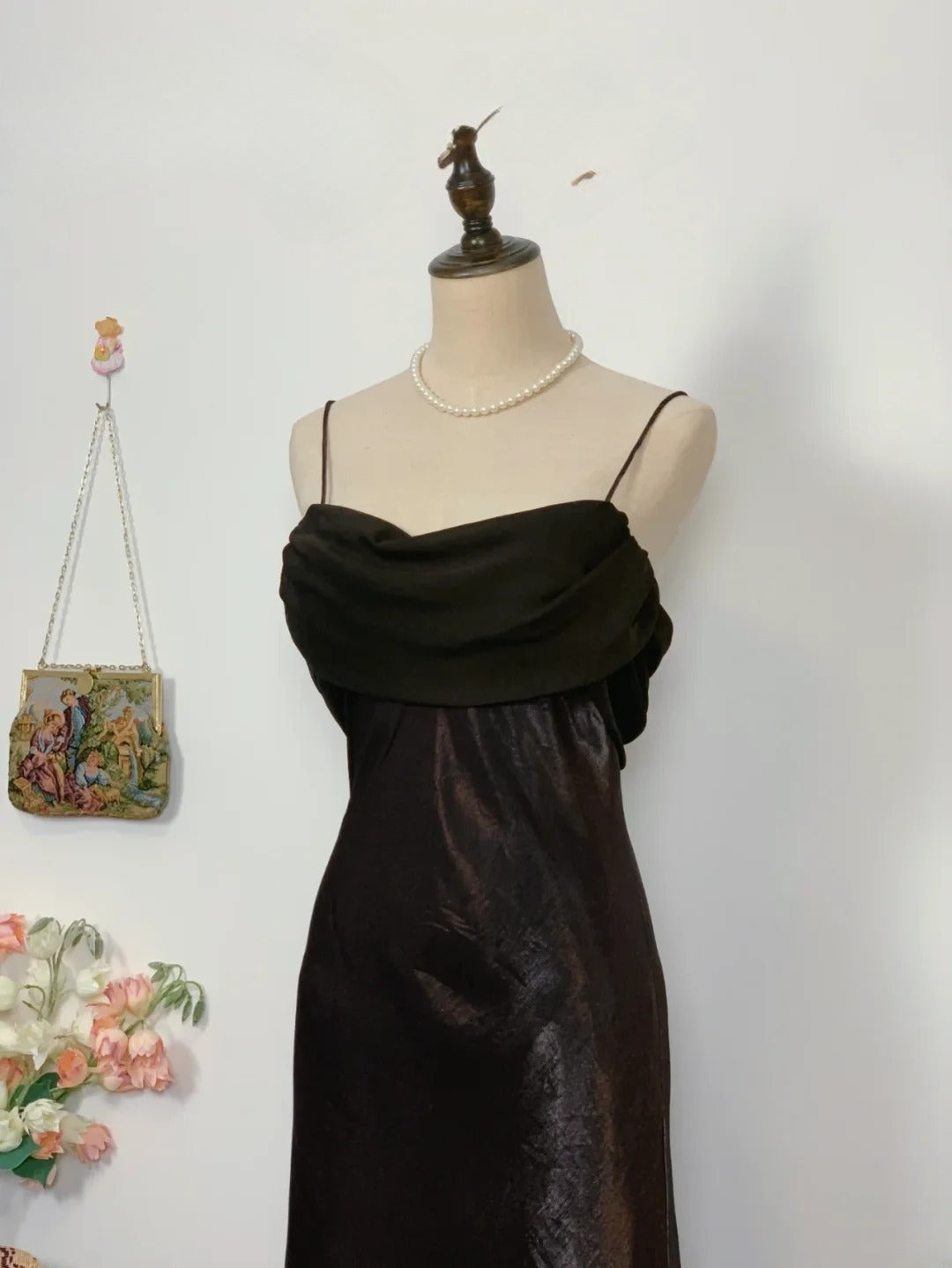 Elegant Mermaid Spaghetti Straps Black Tie Long Prom Dress Floor Length Evening Party Gown RB9666