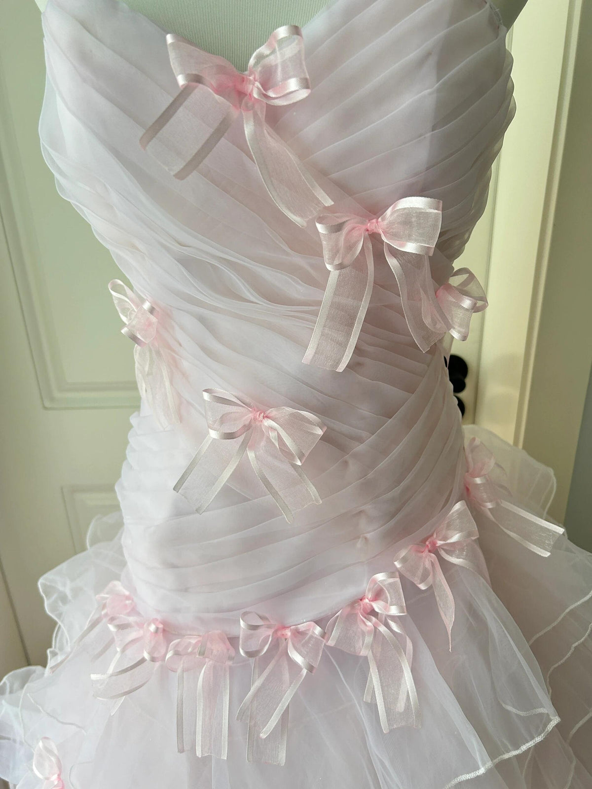 Gorgeous Evening outfit Mermaid Sweetheart Pink With Tiered Layers Prom Dresses Long Formal Dress RC1441