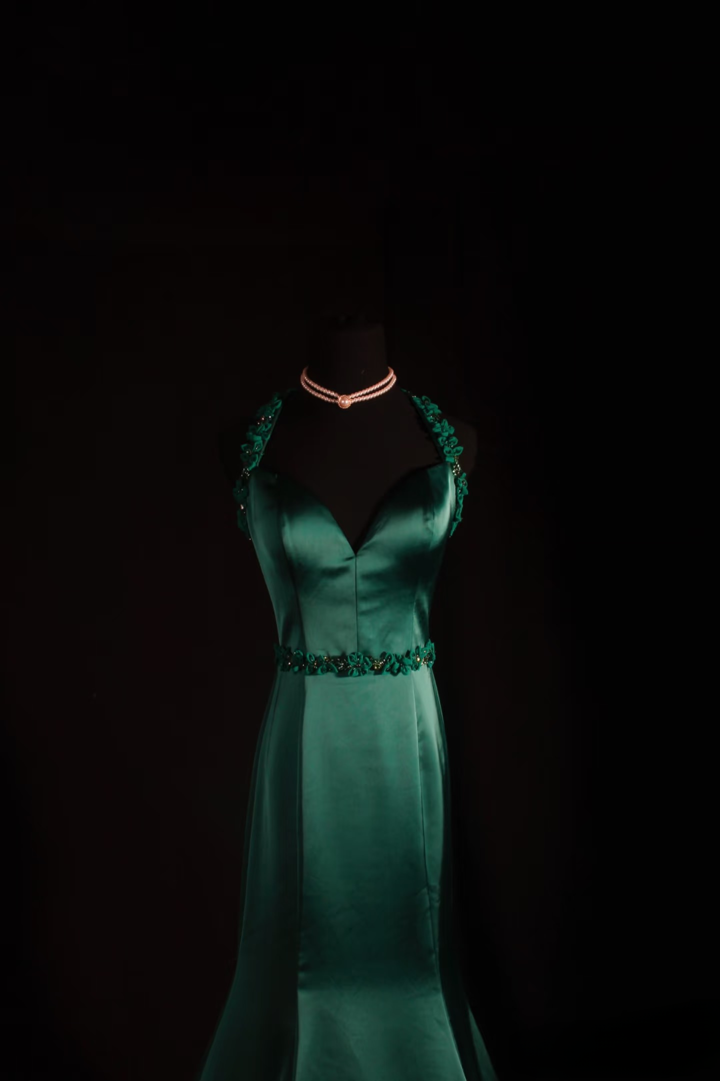 Vintage Prom Dresses 1950s Retro Classy Mermaid Sweetheart Dark Green Satin Inspo Long Prom Gown AU016