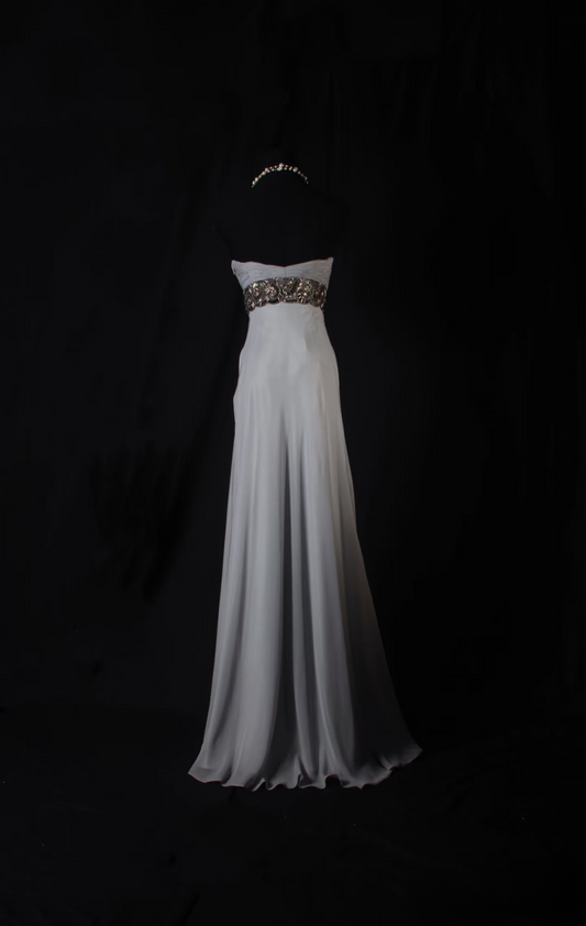 Retro Prom Dresses A Line Sweetheart Silver Gray 80s Beaded Vintage Fashion Long Prom Dresses Party Gowns AU035