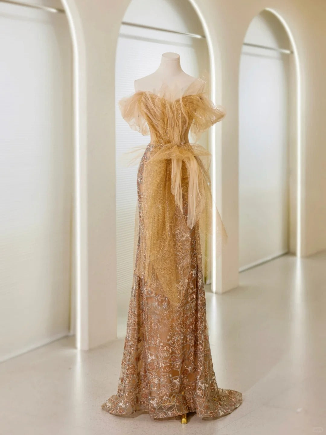 classy gold prom dresses Mermaid Off The Shoulder Sequin Long Party Dr – RubyFashionDress elegant gold formal dresses