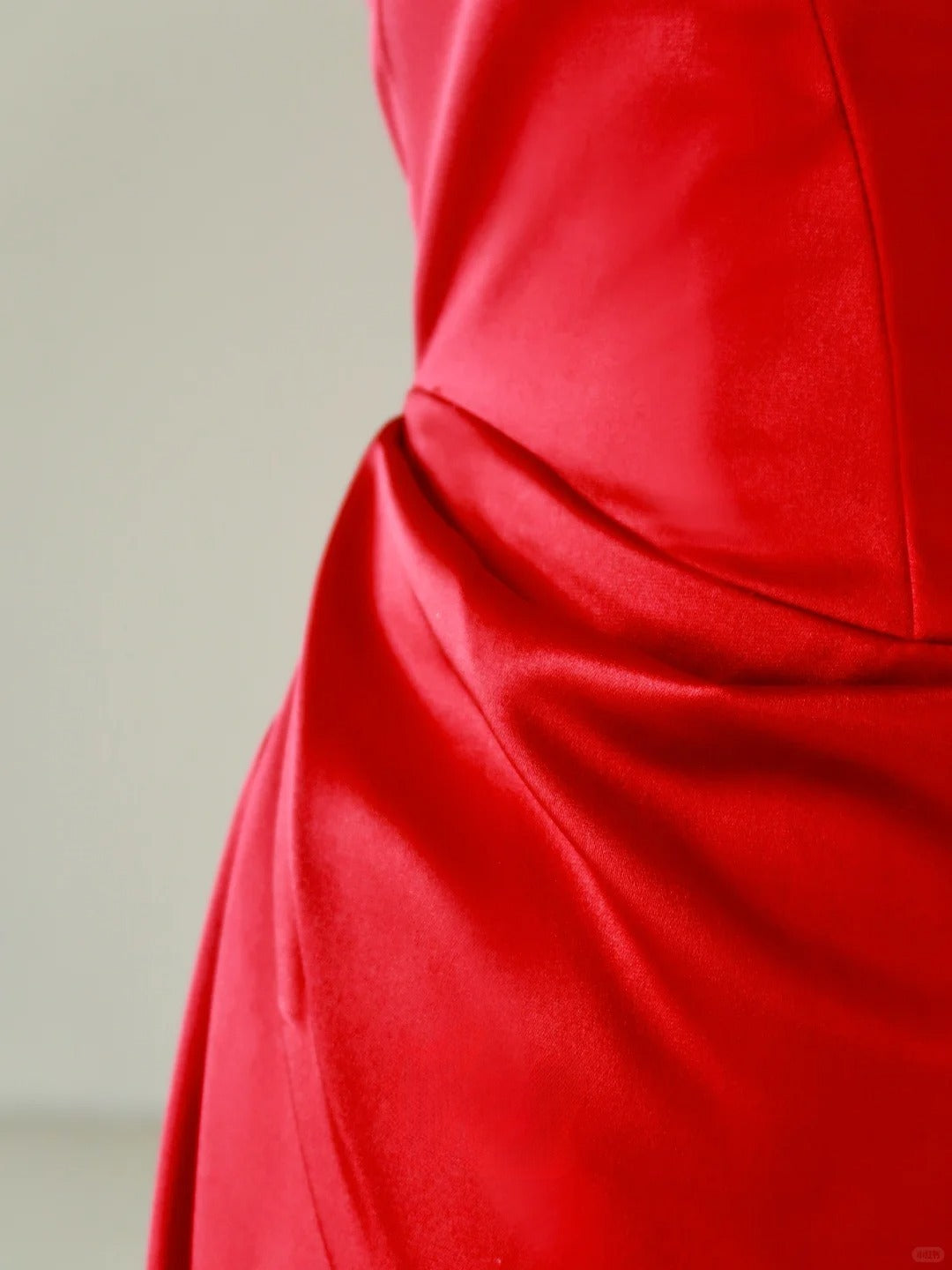 Simple Mermaid Square Neck Satin Red Sleeveless Prom Dresses Long Prom Gowns AB220