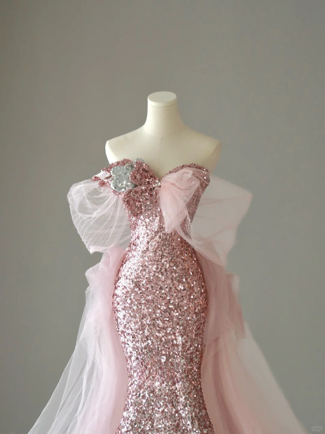 Sparkly Mermaid Sweetheart Ombre Pink Silver Sequins Sleeveless Prom Dresses Long Prom Gowns AB221