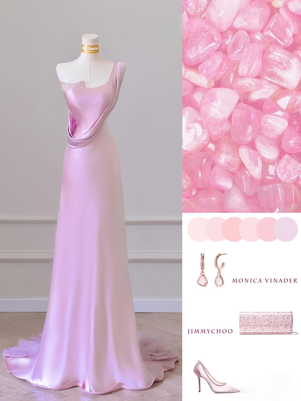Unique A Line One Shoulder Pink Satin Long Prom Dresses Inspiration Prom Gowns Princess Graduation Dress AU055