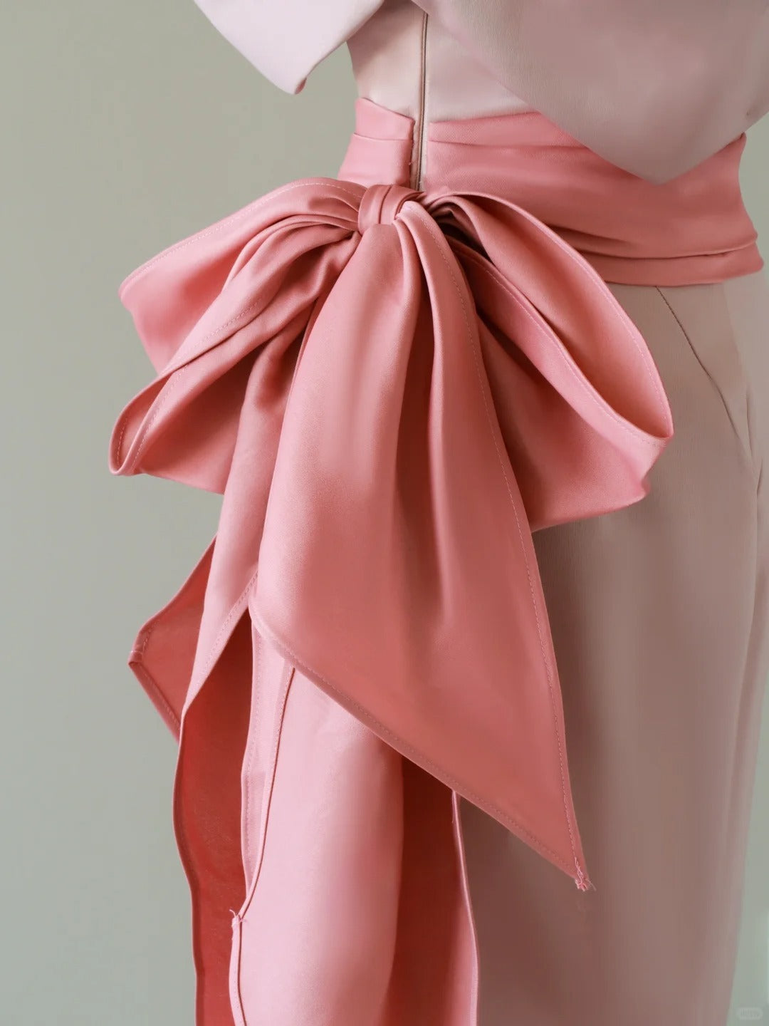 Simple Mermaid Sweetheart Blush Pink Satin Short Sleeves Prom Dresses Long Prom Gowns AB222
