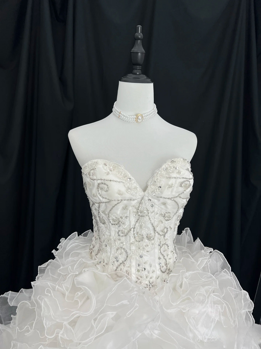 Retro Ball Gown Sweetheart Layers Style Long 1960s Inspired Wedding Dress Bride Gowns Wedding Dresses AU114