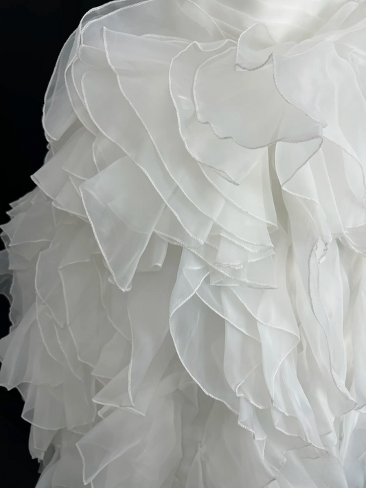 Retro Ball Gown Sweetheart Tulle Layers Style Long 1970s Inspired Wedding Dress Bride Gowns Wedding Dresses AU116