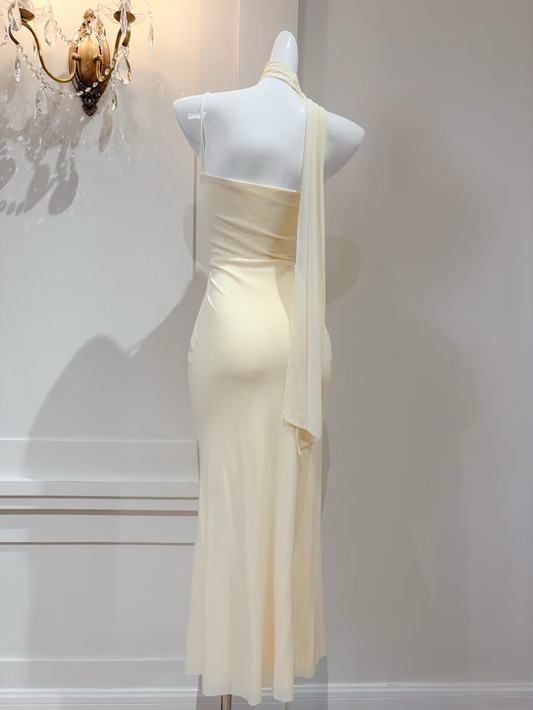 Vintage Prom Dresses Mermaid Spaghetti Strap Sleeveless Yellow Prom Dress Inspiration Long Prom Dresses AU142