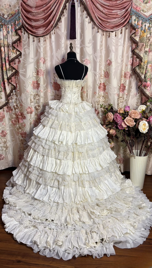 Retro Style Wedding Dresses Ball Gown Strapless Plus Size 1980s Lace Vintage Long Wedding Dress Bride Gown AU169