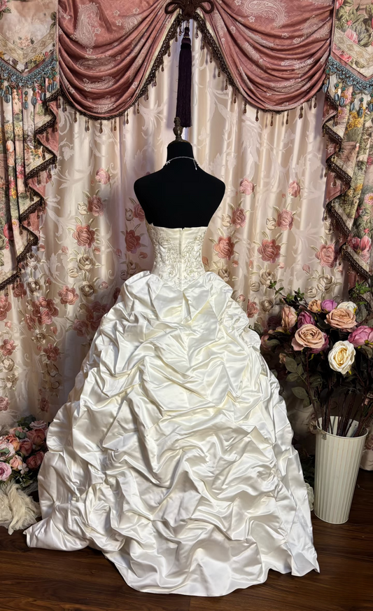 Retro Ball Gown Sweetheart 60s White Fitted Corset Bride Gown Long Wedding Dresses AU177