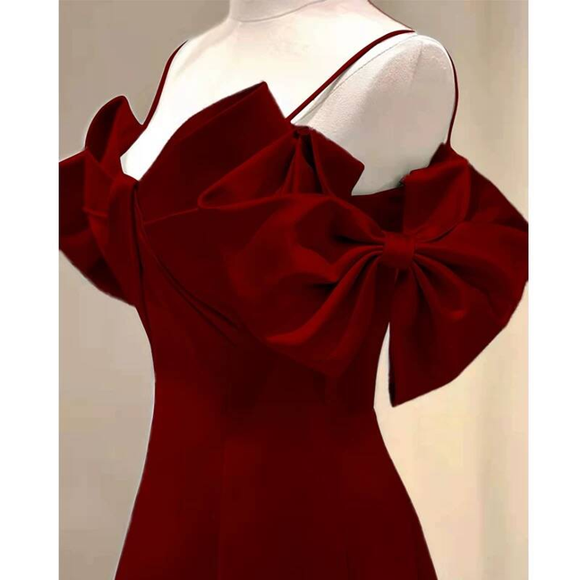 Simple A Line Spaghetti Straps Red Satin Long Prom Dresses Party Dress 21st Birthday Outfits Graduation Dress AU264