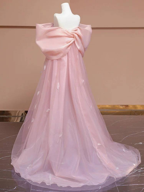 Classy Ball Gown Off The Shoulder Pink Long Prom Dresses Party Dress 22th Birthday Outfits Graduation Dress AU311