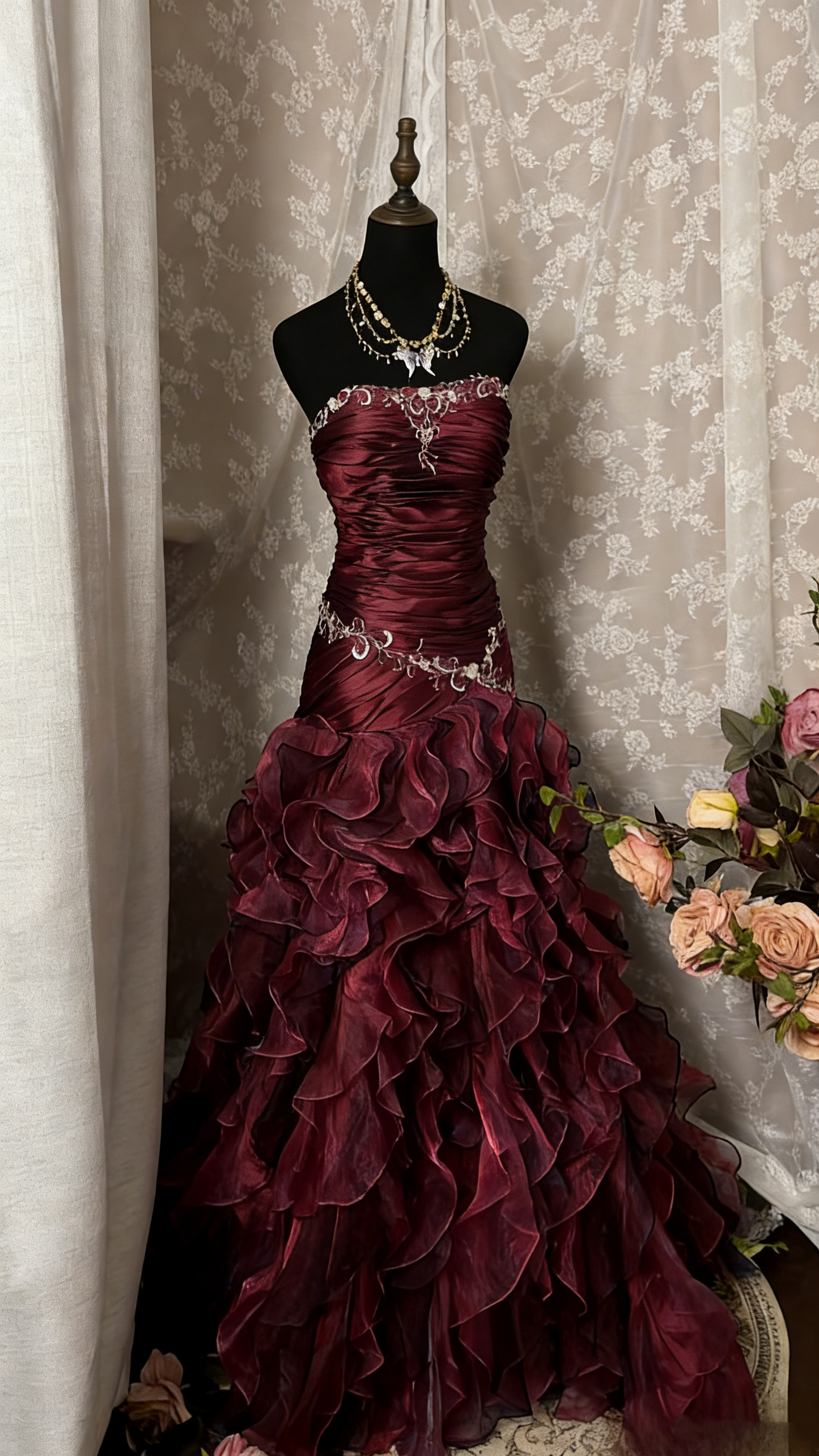 Vintage Prom Dress Outfit Mermaid Strapless Dark Purple Ruched Long 90s Prom Dresses Formal Evening Gowns AU350