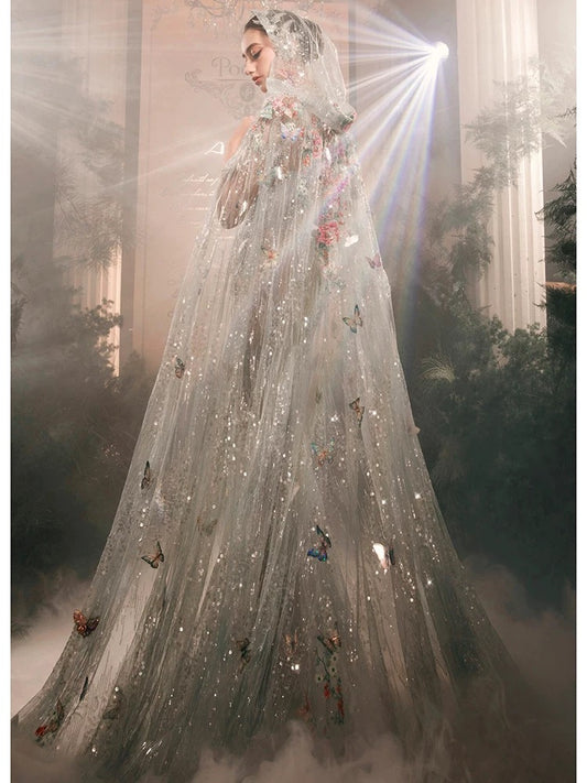 Gorgeous Mermaid Scoop Light Sky Blue Tulle With Lace Floral Beads Prom Dresses Formal Party Teens Evening Gowns AU384
