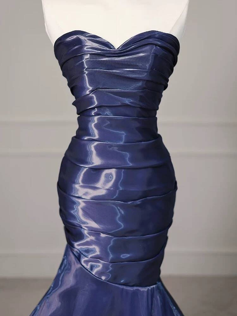 Timeless Mermaid Sweetheart Navy Blue Prom Dress Inspiration Long Party Formal Prom Dresses AU421