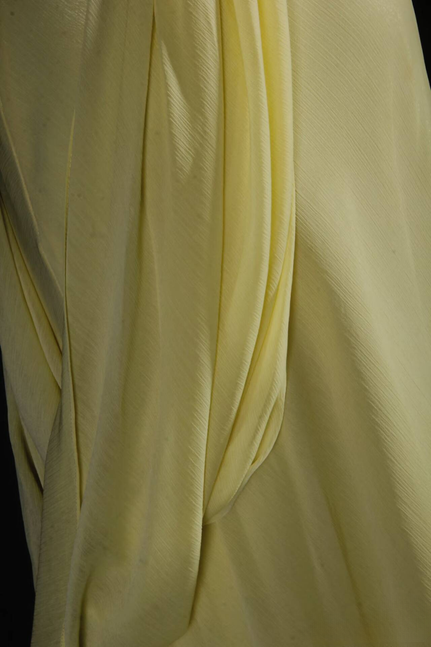 Vintage A Line One Shoulder Silver Beads Chiffon Yellow Long Prom Dresses Party Dress Princess Graduation Outfits For Women AU558