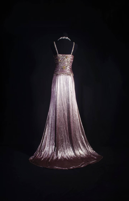 Retro A Line Straps Beads Satin Long Prom Dresses Party Dress Princess Graduation Outfits For Women AU578