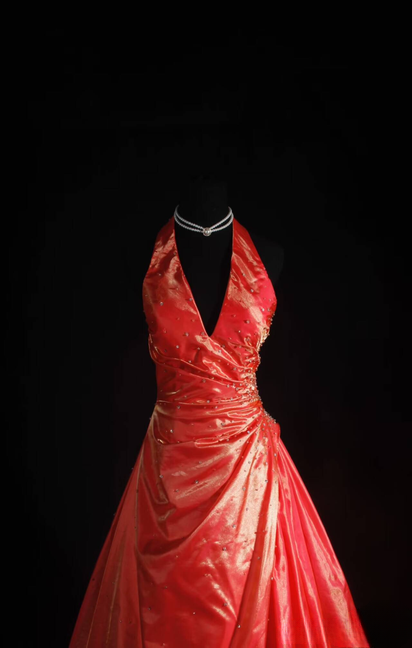 Retro Ball Gown Halter Satin Beads Long Prom Dresses Party Dress Graduation Outfits For Women AU584