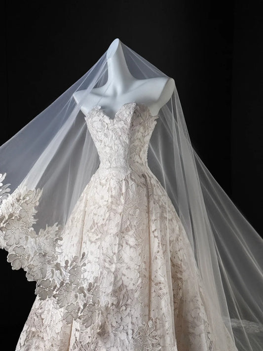 Elegant Ball Gown Sweetheart Fitted Corset Lace Wedding Dress Bride Gowns Wedding Dresses AU637
