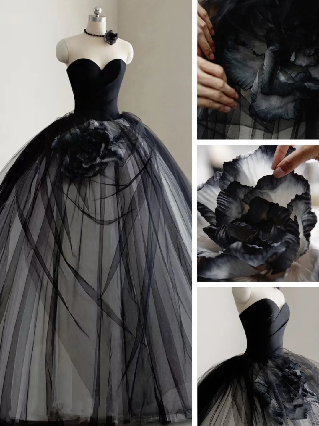 Cute Quinceanera Dresses Ball Gown Sweetheart Black Birthday Gowns Vestidos De 15 Anos Formal Party Long Sweet 16 Dress AU776