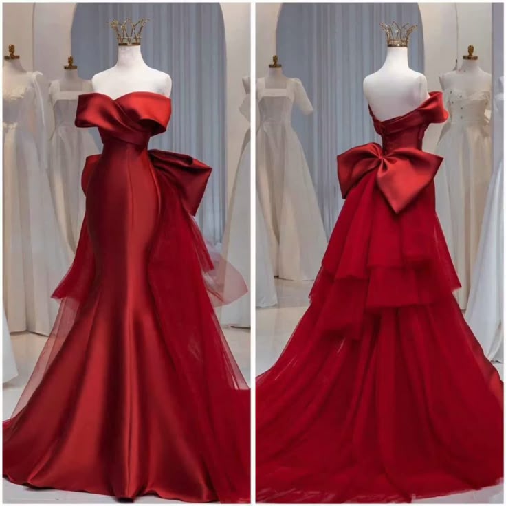 Beautiful Ball Gown Off The Shoulder Red Prom Dresses Inspiration Prom Dress Princess Graduation Dress B245