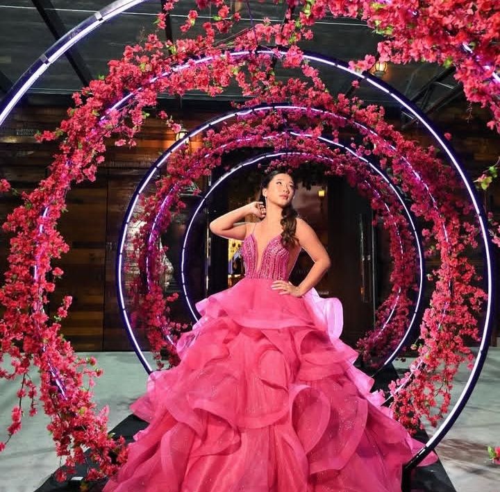 Modest Ball Gown Spaghetti Straps Hot Pink Tulle Long Prom Dresses Party Dress 21st Birthday Outfits Graduation Dress B567