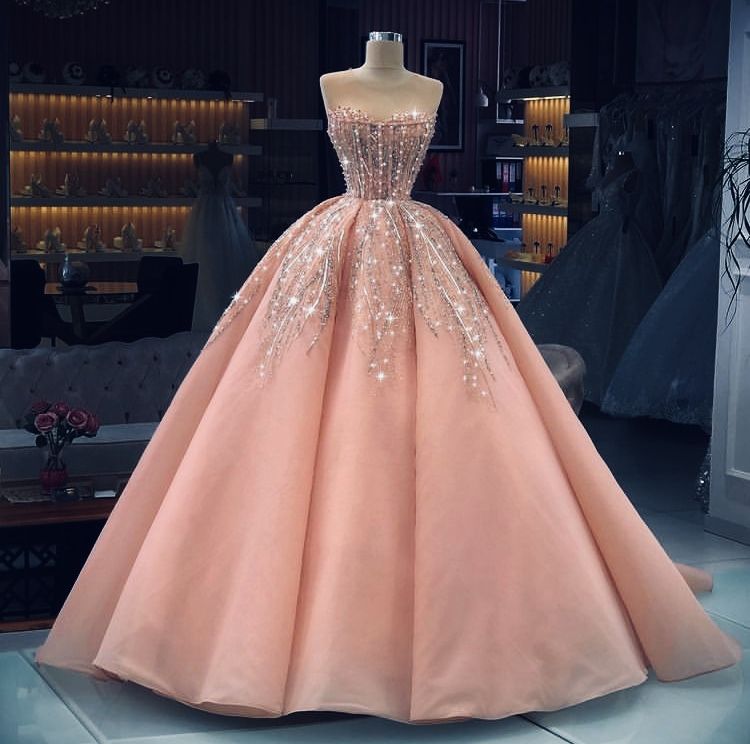 Modest Quinceanera Dresses Ball Gown Sweetheart Blush Pink 18th Birthday Gowns Vestidos De 15 Anos Formal Party Long Sweet 16 Dress B607