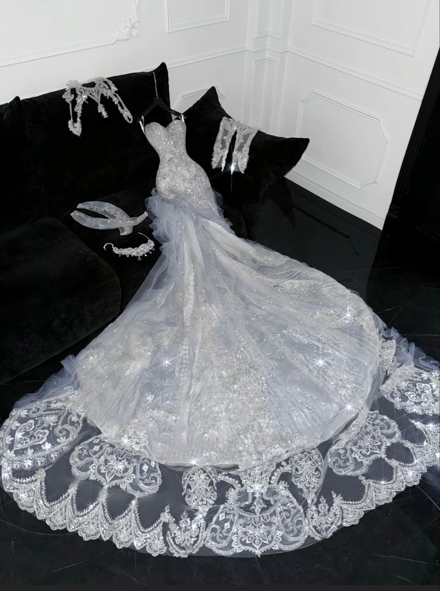 Modest Mermaid Sweetheart Sequins Lace Wedding Dress Styles Long Fairytale Brides Gown Wedding Dresses Ideas RB2833