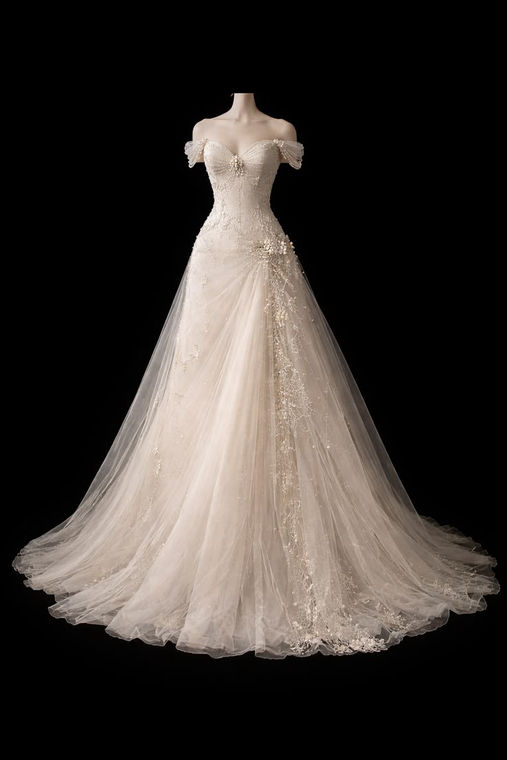 Wedding Dress Timeless Mermaid Off The Shoulder Lace White With Sleeves Floor Length Bridal Gown RC1381