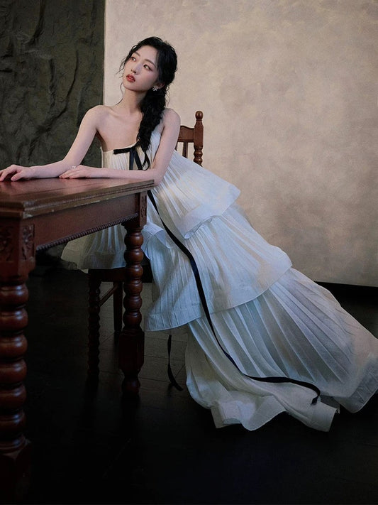 Princess Wedding Dresses A line Strapless Summer Garden Long Wedding Dress N4121