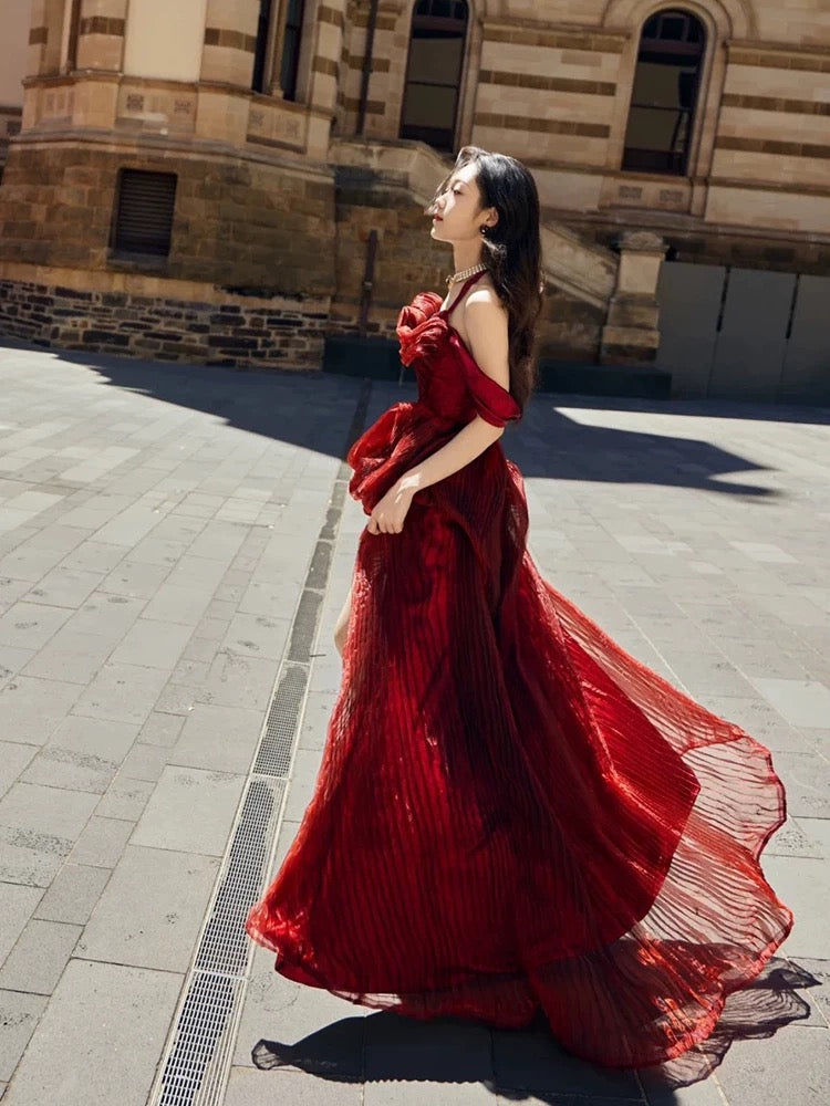 Sexy Ball Gowns Halter Burgundy Sequin Sleeveless With Slit Long Prom Dresses For Women N4264