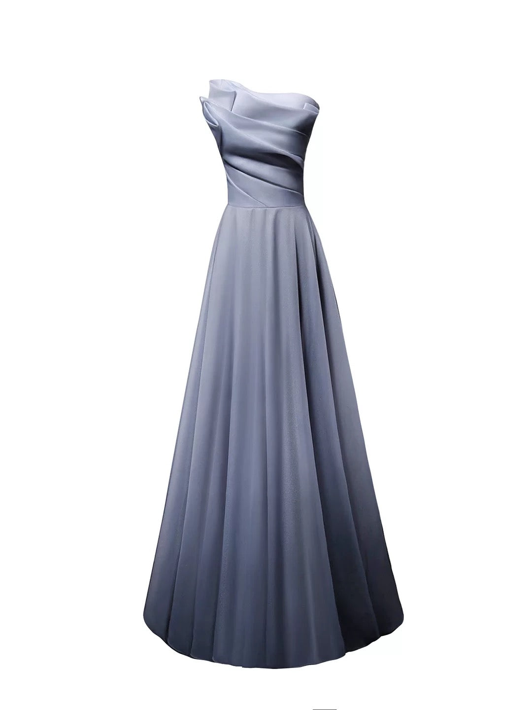 Elegant A line Strapless Gray 18th Birthday Elegant Outfit Formal Long Prom Dresses N4151
