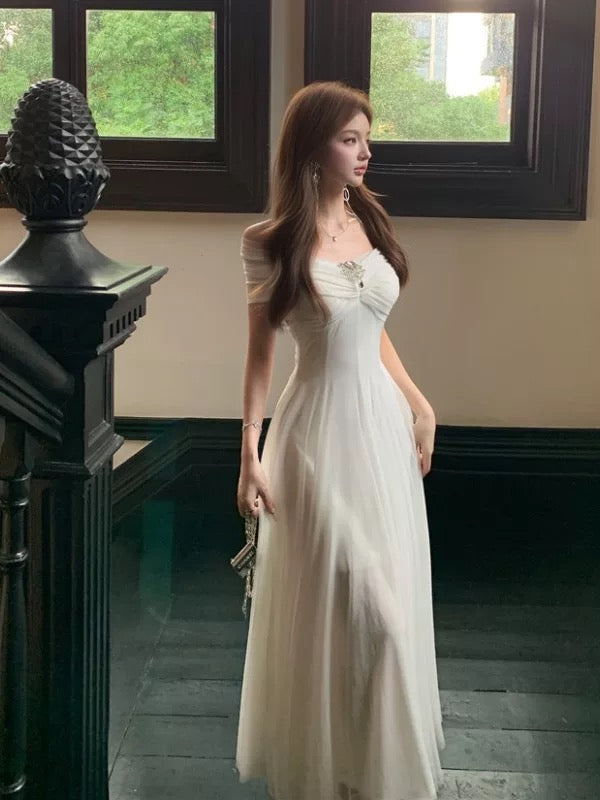 cruise ship dinner dresses Sexy A line Off The Shoulder White Formal Night Evening Dr – RubyFashionDress Long Sleeve Bodycon Dress Colour:ROSE PINK AND WHITE Style:SLUB0269