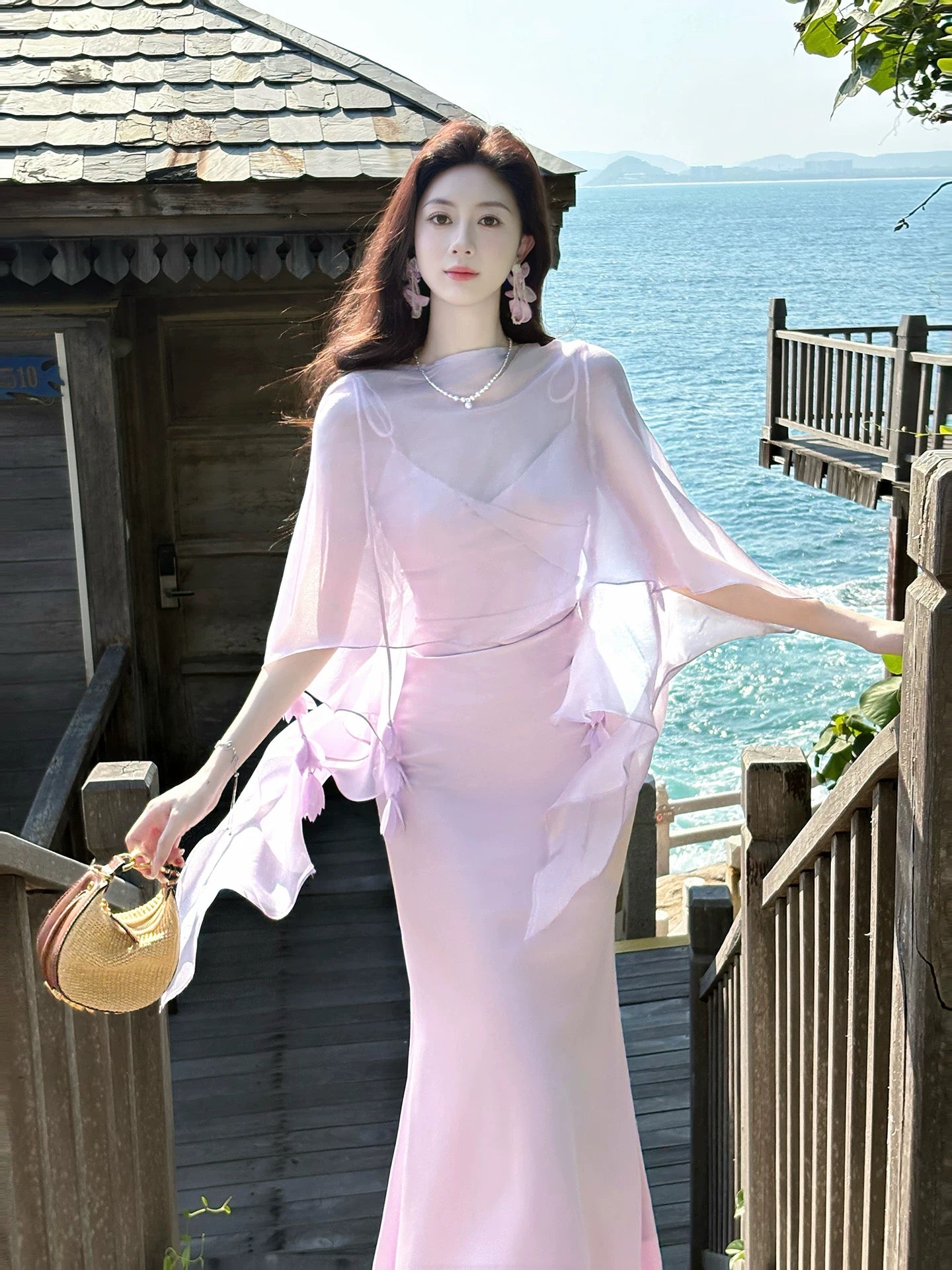 Flamboyant Mermaid Spaghetti Strap Lilac Cruise Ship Formal Night Evening Dresses 20th Birthday Outfit RB3860