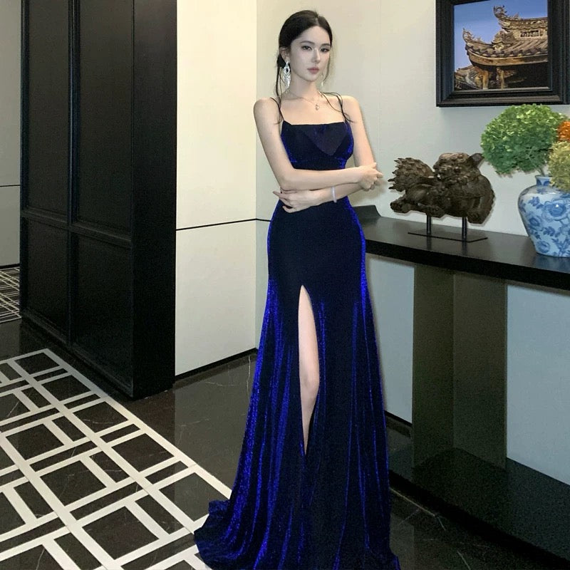 Mermaid Spaghetti Strap Royal Blue Prom Dress 21st Birthday Elegant Outfit Summer Wedding Guest Dresses N4040