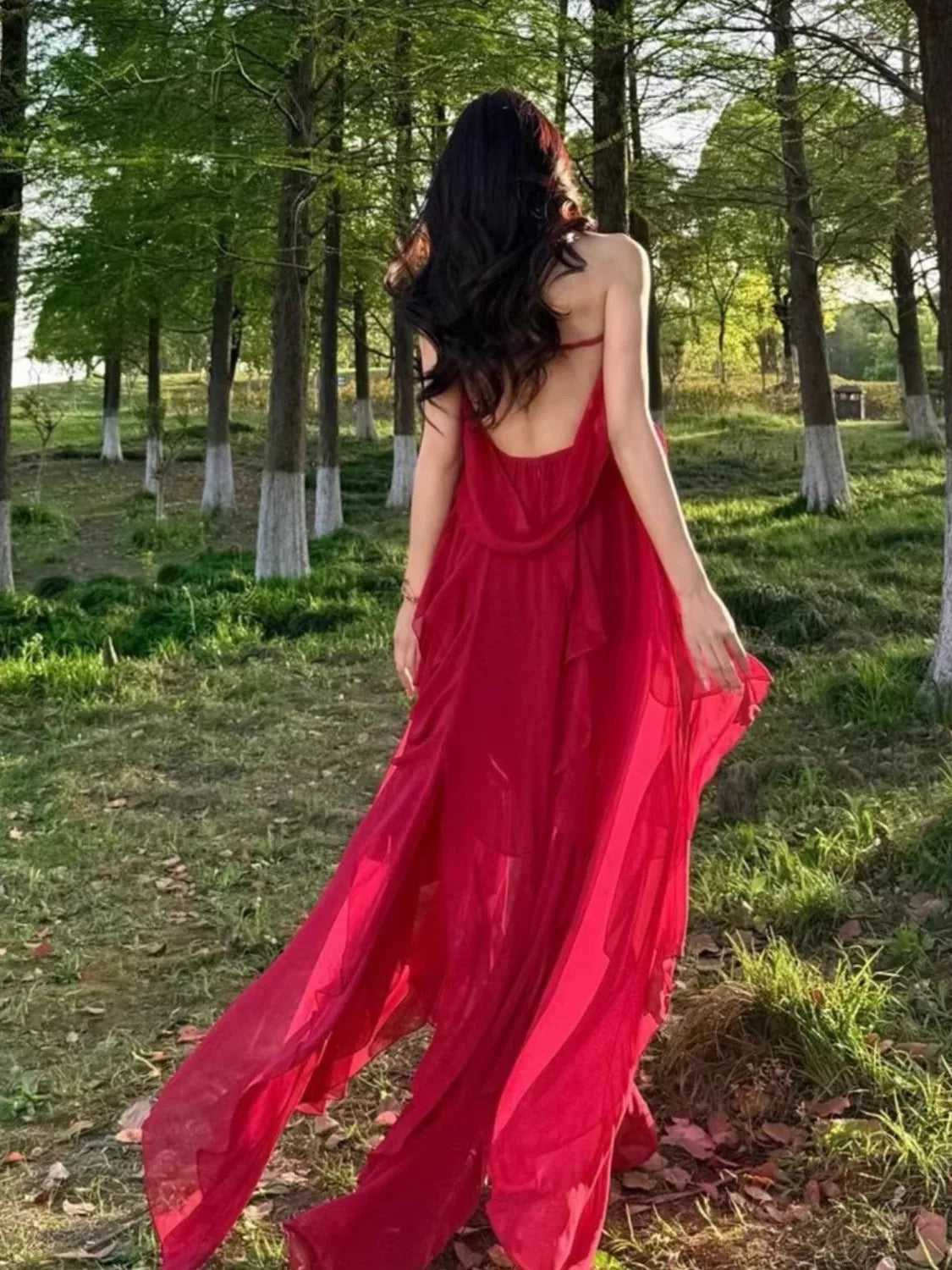 Sexy A line Sweetheart Red Chiffon Prom Dress 21st Birthday Elegant Outfit Summer Wedding Guest Dresses N4075