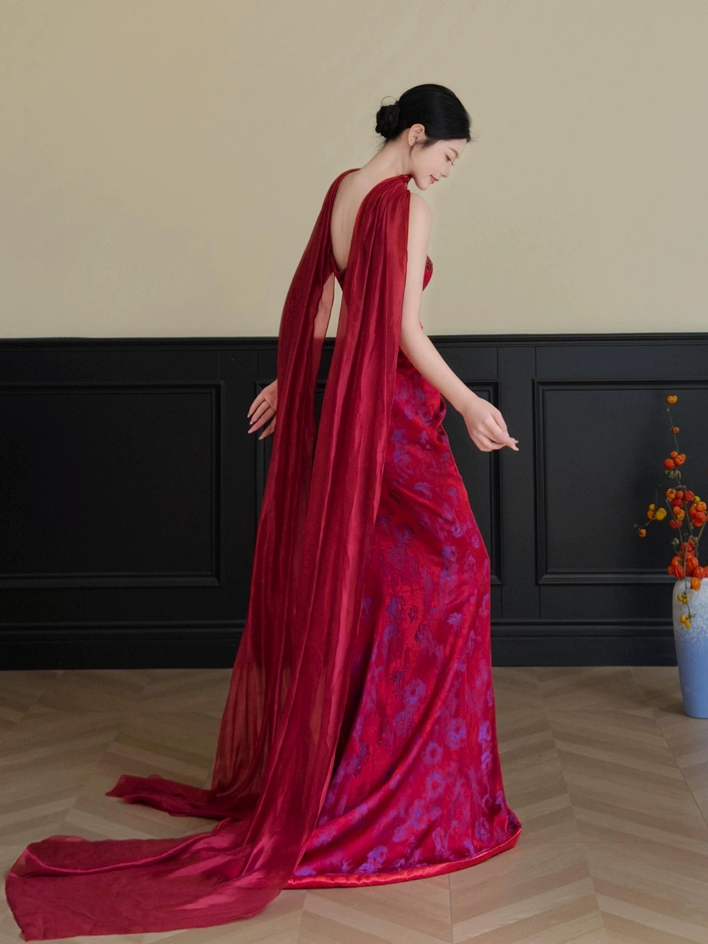Beautiful Women's Mermaid Strapless Fuchsia Pink Satin Maxi Dress Date Night Evening Outfit Semi Formal Prom Dresses RB5217