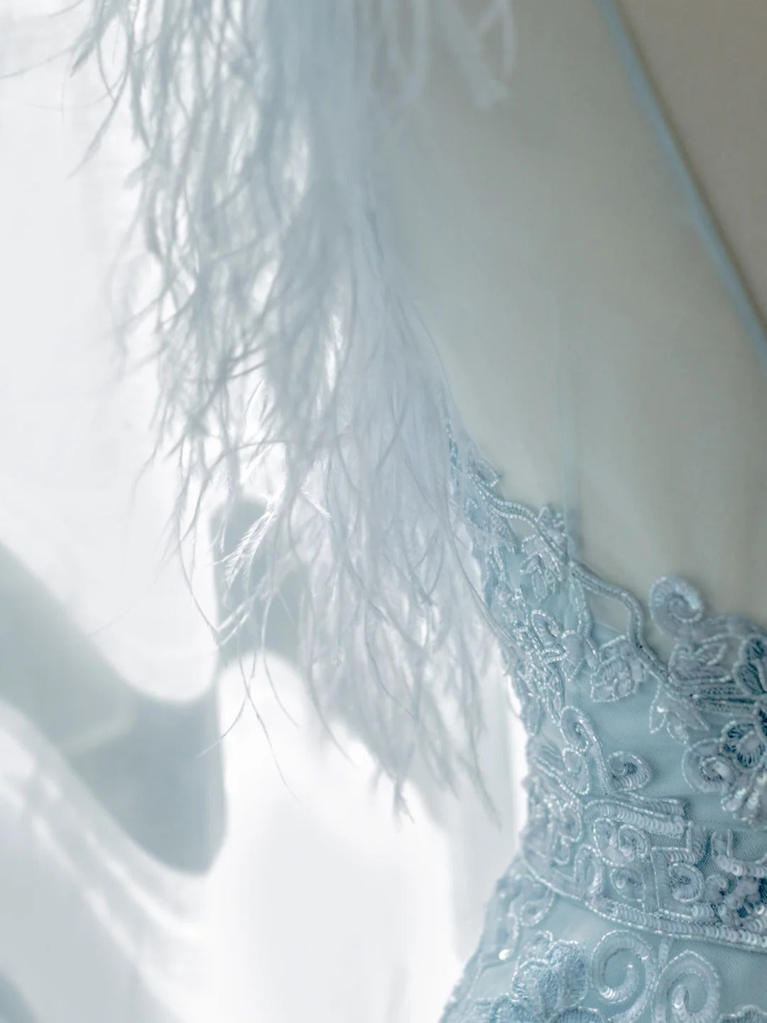 Beautiful Ball Gowns Scoop Blue Short With Feathers Graduation High School Party Homecoming Dresses N4471