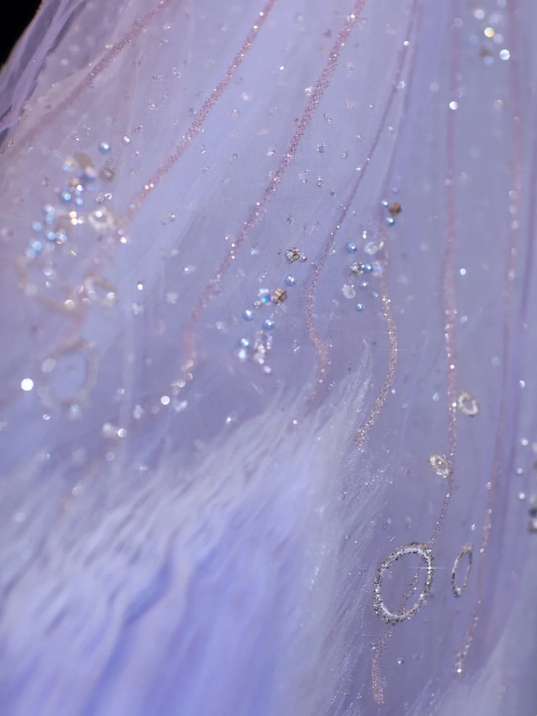 Chic Ball Gown Strapless Lilac With Beaded Crystals Bodice Inspo Formal Party Gowns Prom Dresses N154