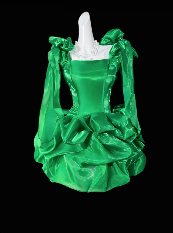 Cute Ball Gowns Spaghetti Strap Green Short With Bow-knot Mini Party Dress Homecoming Dresses N4311