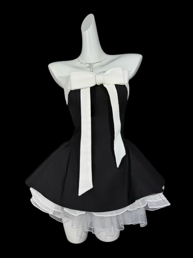 Pretty Ball Gowns Strapless Little Black Short Mini Party Dress Homecoming Dresses N4338